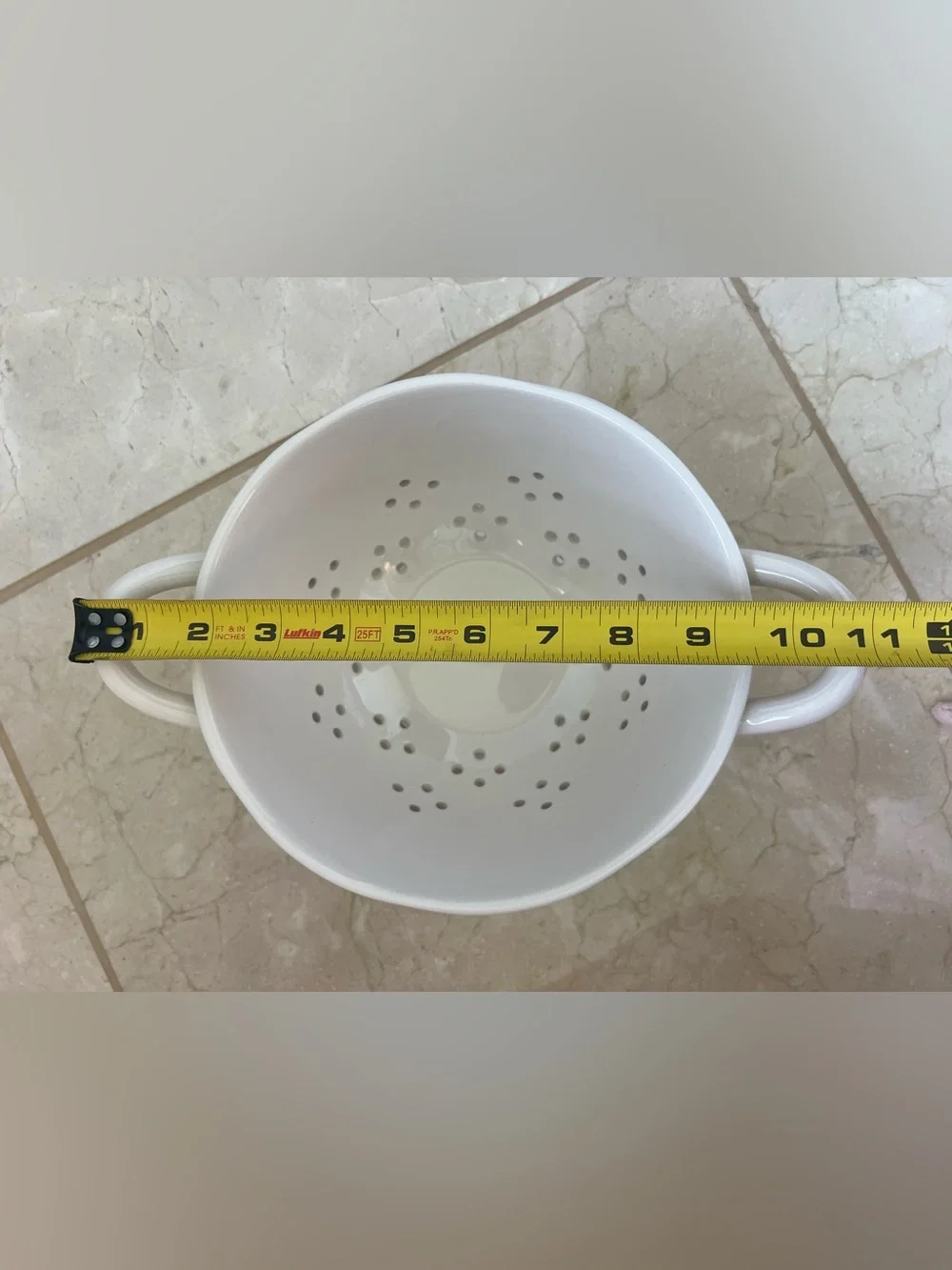 Rae Dunn FRESH Colander Ceramic White Black Strainer Berry Fruit Kitchen Bowl